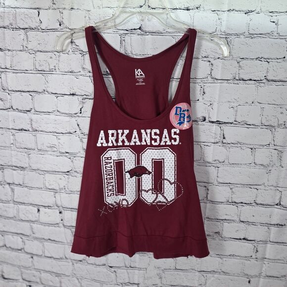 Rivalry Threads Other - Arkansas Razorbacks Women's Large Red Embroidered Rhinestone Tank Top